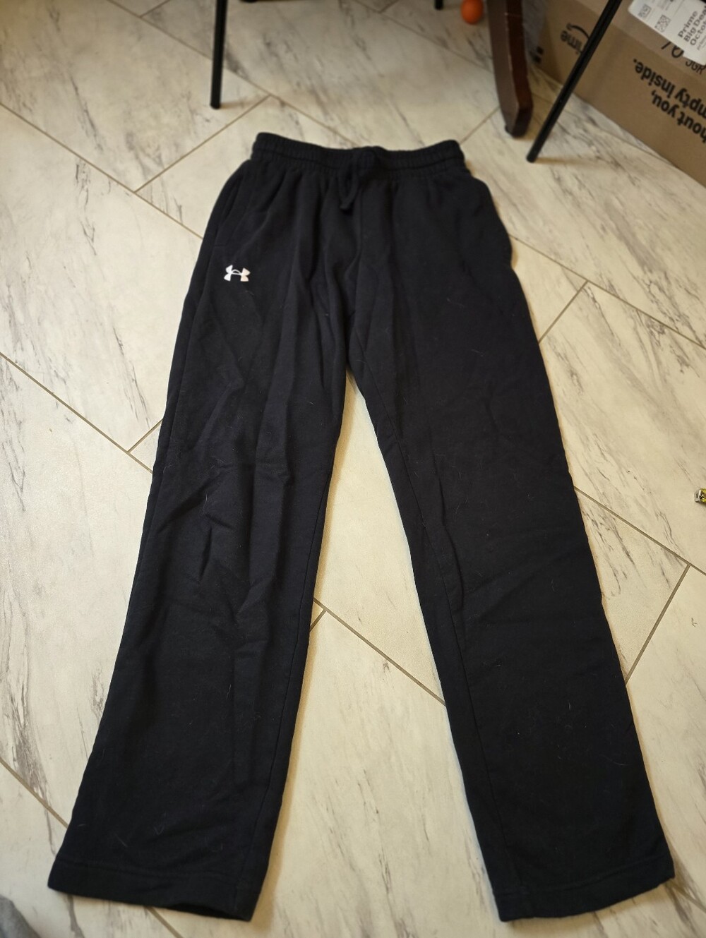 Under Armour Unisex Black Fleece Sweatpants Small Straight Leg